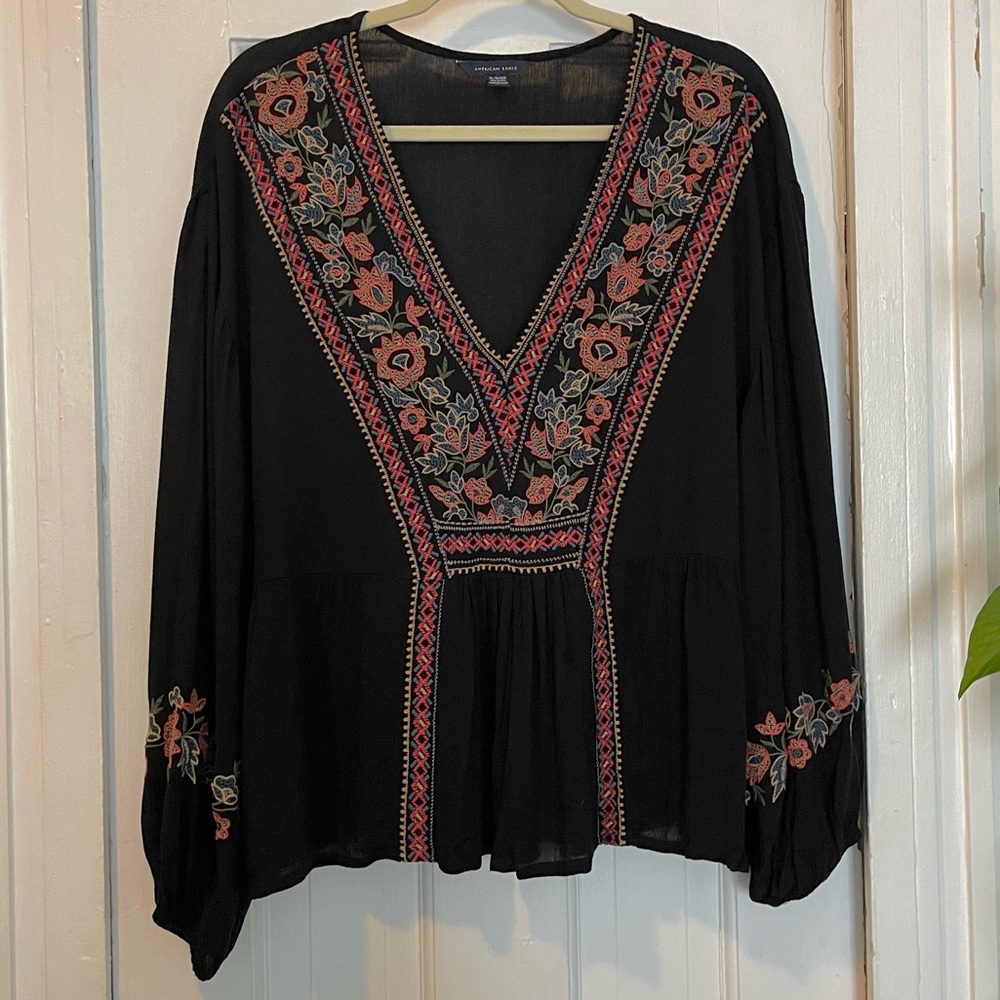 American Eagle Embroidered Top